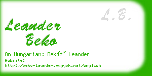 leander beko business card